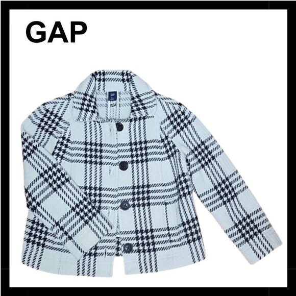 GAP Plaid tweed cropped swing peacoat - Picture 1 of 12